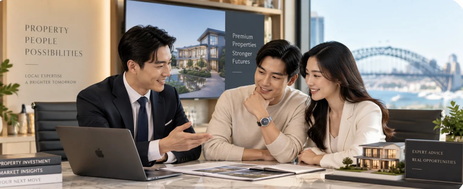 Property advisers meeting clients